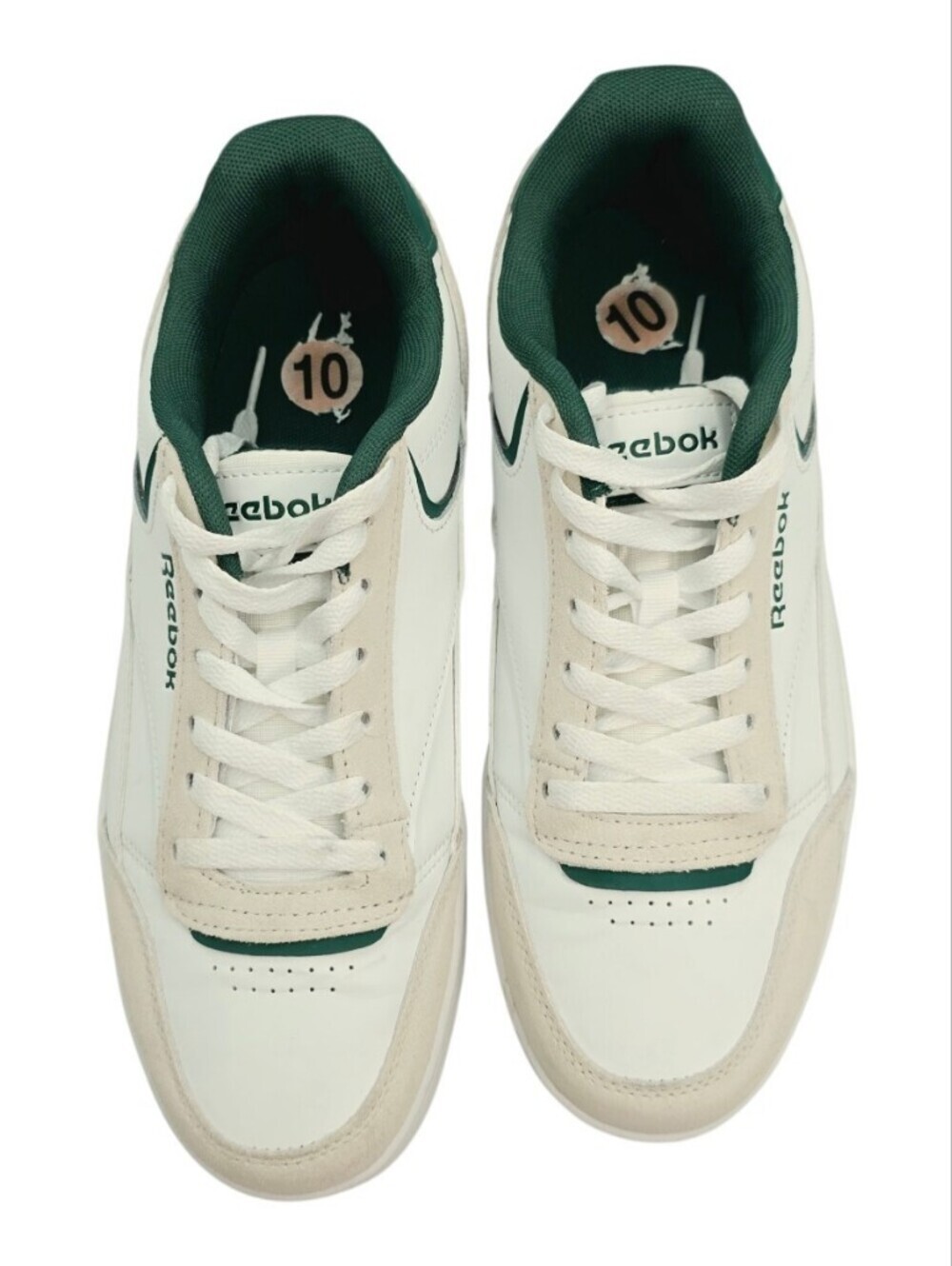 Reebok Men's Low-Top Sneakers in White, Dark Green, and Beige Size 10 - Picture 2 of 13